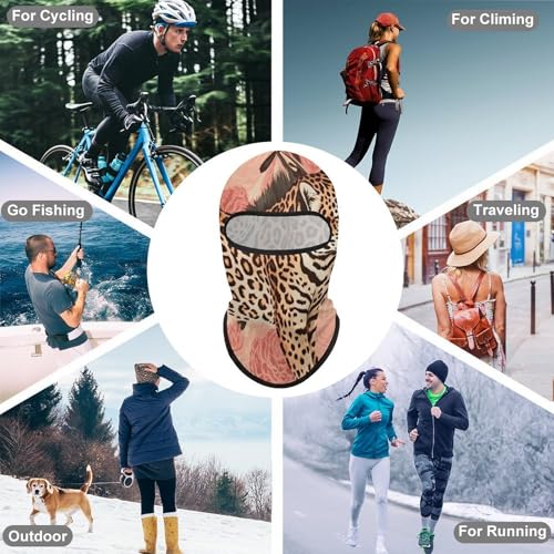 Balaclava de Leopardo con Estampado para Hombres y Mujeres, Máscara de Protección Solar Respirable de Cabeza Completa para Senderismo, Ciclismo, Correr, Conducción miniatura 6