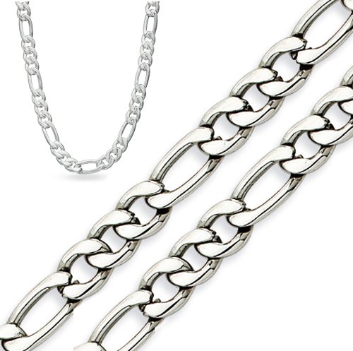 3mm Stainless Steel Figaro Chain Necklace Size 24in