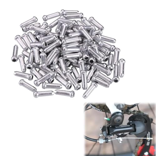 60 Pcs Bike Cable End Crimps, Bike Brake Cable Caps,Bike Cable End Caps, Bike Cable Crimps for Mountain Bicycle Road Bike