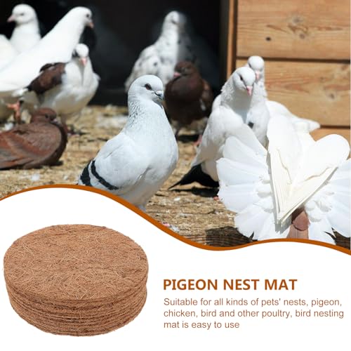 Image of Healeved Bird Nesting Pads Coconut Fiber 12 Pack Pigeon Nest Mat 7.87 X 7.87 X 0.19 in Breathable Nesting Pads for Pigeons Chickens Birds Breeding Nests
