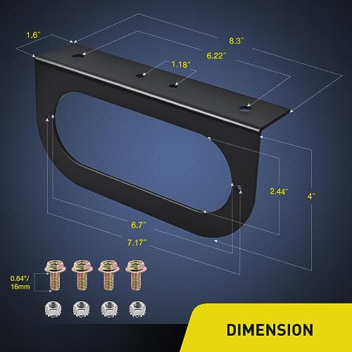 Image of Nilight 6 Inch Oval Trailer Tail Light with Flush Mount Grommets Plugs w /Mounting Brackets 2PCS White Waterproof Reverse Back Up Lights for RV Truck