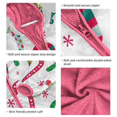 OTVEE Colorful Christmas Candy Kids Hoodie Jacket Fall Spring Full Zip Warm Outwear Coat3