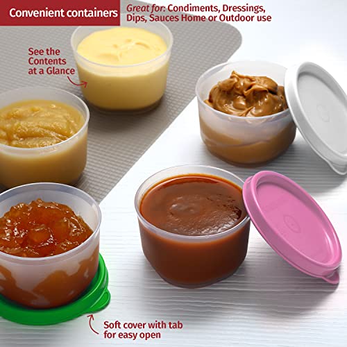 Signora Ware Reusable Plastic Food Storage Containers 8 Pack – 4 Oz. Stackable Airtight Leak Proof Food Containers For Snacks, Nuts, Baby Food, Picnics, Food Prep,Salad Dressing - Bpa Free #TOP2