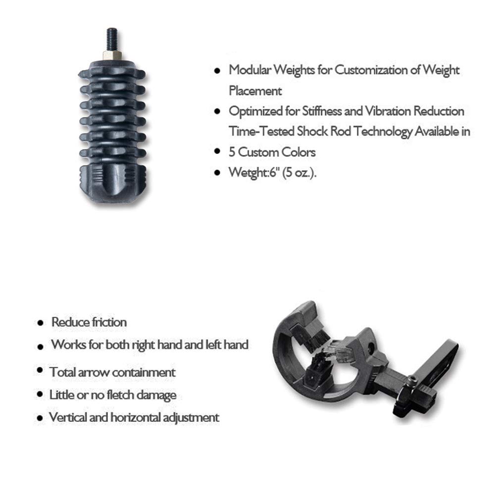 SHARROW Set di Accessori per Arco Compound con Mirino a 5 Pin, Riposo Freccia, Stabilizzatore, Peep Sight, Bow Sling, Corda D-Loop