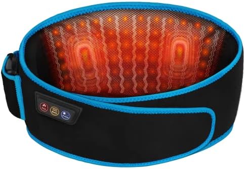 SHINE WELL Red Light Therapy Belt, Back Massage Belt, Battery Powered with 3 Vibration Modes 3 Heating Levels Red Light Therapy Device for Back Pain Relief, Inflammation, Elbow and Muscle Pain