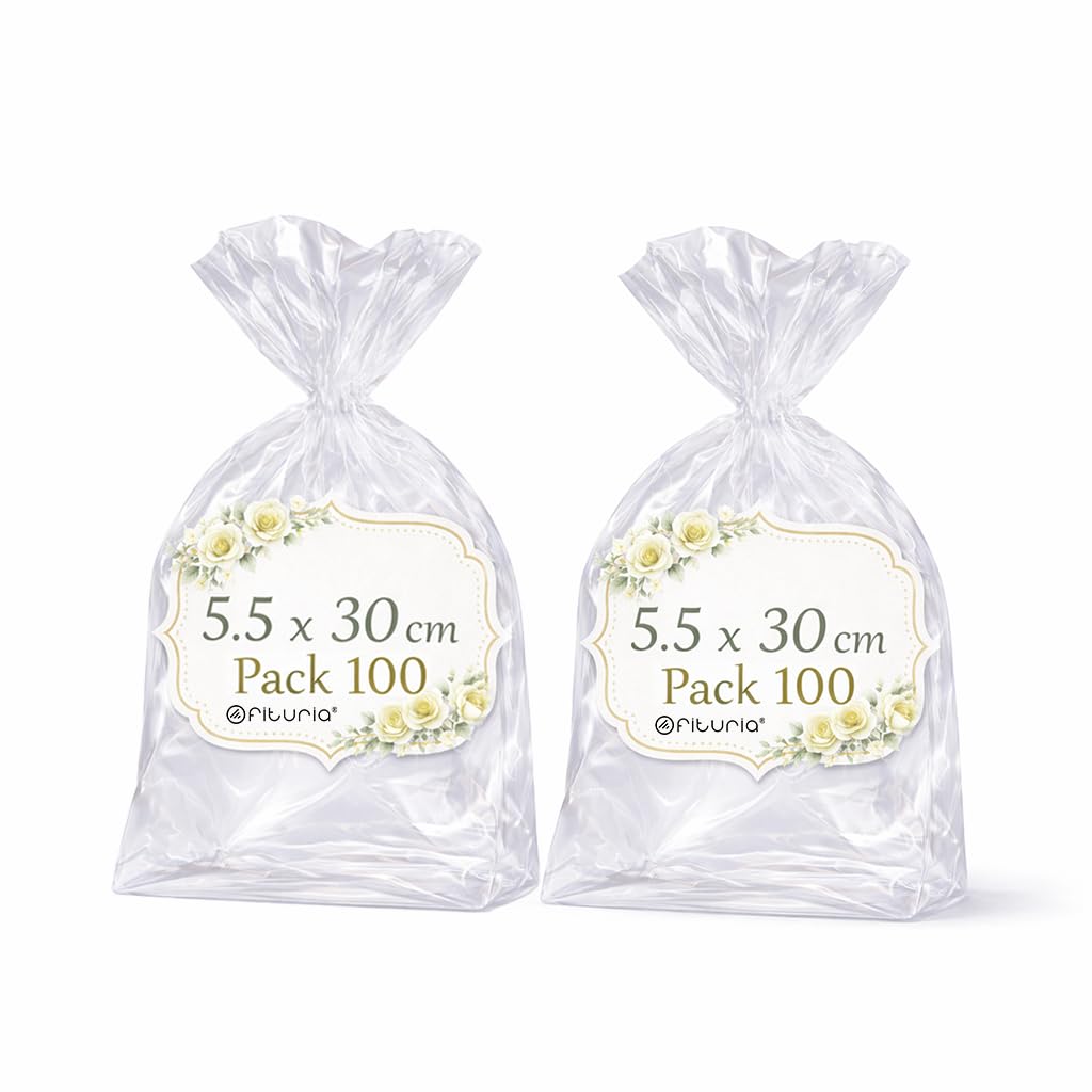 Ofituria Bolsas Celofán Transparente 10 x 15 cm, Bolsas Transparentes para Chuches y Regalos – Bolsas Plastico Transparente para Cumpleaños Infantiles, Galletas y Detalles, 1 Pack (100 Bolsas) — view 42