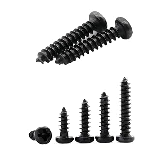 M3 Black Steel Phillips Round Pan Head Self Tapping Screw Sheet Metal Wood Screw 100,M3 x 7mm