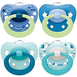 NUK Signature Schnuller 4er Set | 2x Signature & 2x Signature Night mit Leuchteffekt | Silikon | 0-6 Monate…