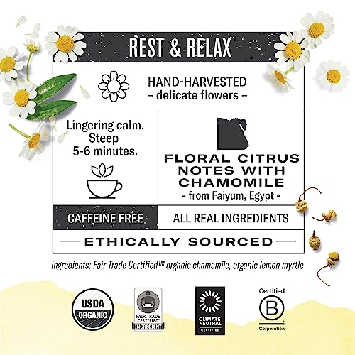 Image of Numi Organic Chamomile Lemon Tea, 54 Herbal Tea Bags, Caffeine Free
