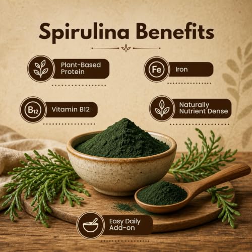 Image of Earthen Story Organic Spirulina Powder, 100g | Lab Tested for 250+ Pesticides | Plant Based Superfood