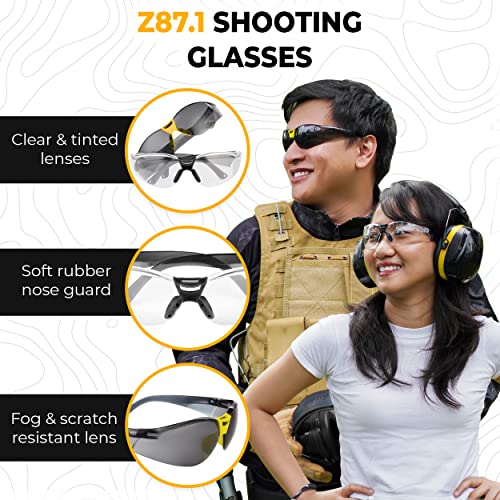 Tradesmart All-In-One Shooting Ear & Eye Protection, Nrr 28 Earmuffs & Z87.1 Glasses, Gifts For Women & Men #TOP3