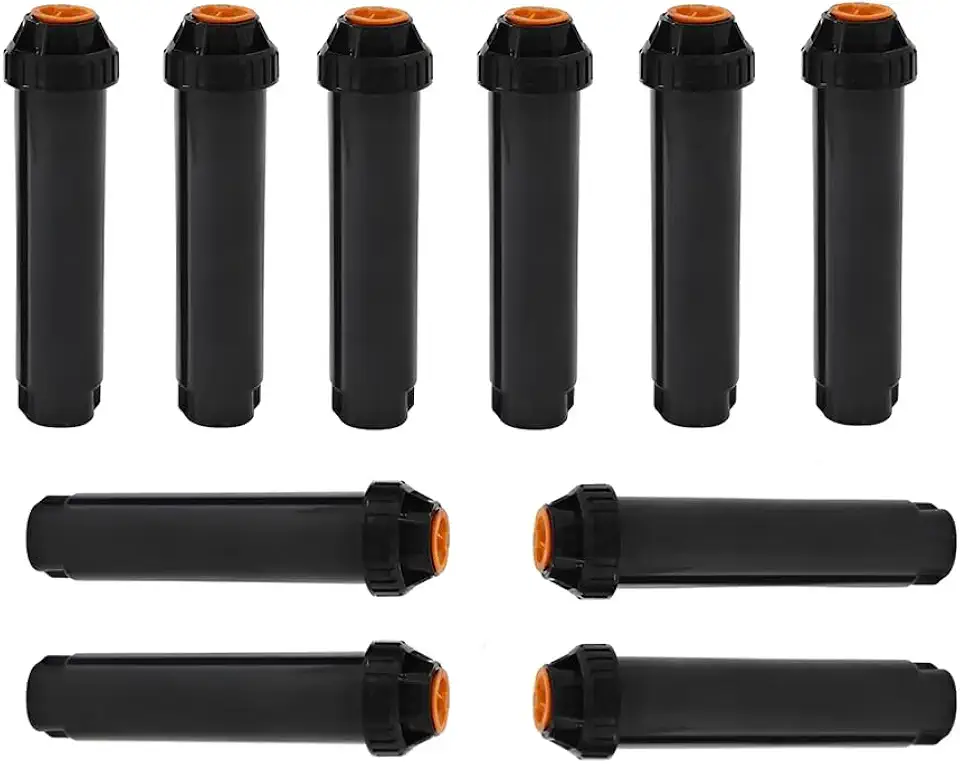 Kit de Irrigação com 10 Aspersores Pop-up, Sistema Automático para Jardim e Gramado, Preto