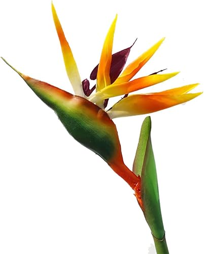 Miniatura 8 de Flor artificial de pájaro del paraíso artificial Strelitzia Reginae planta de seda artificial para oficina en casa, 1 unidad (azul)