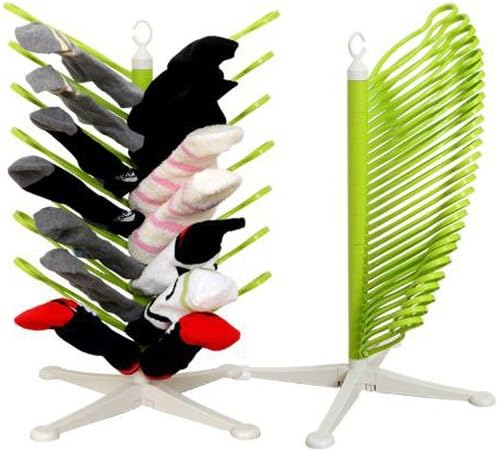 Mia Home Socks Tree Socks Laundry Hanger Rack 24 Pockets (Orange +Green)