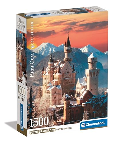 Clementoni Neuschwanstein Puzzle 1500 Teile Erwachsene - Puzzle Erwachsene in 59,2 x 84,3 cm - Puzzle Erwachsene anspruchsvoll von Clementoni 31716