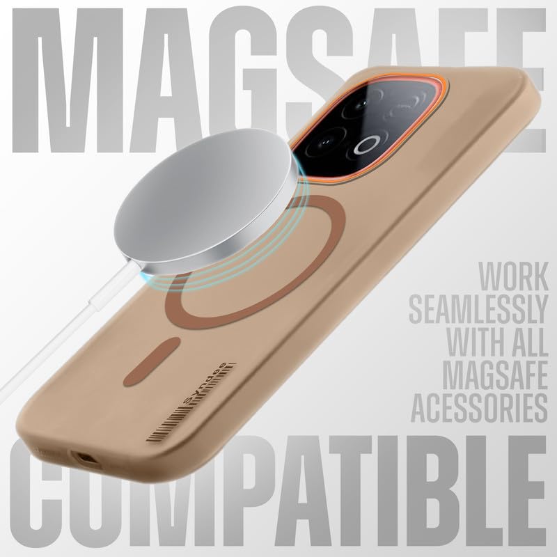 Image of Mr. Case Back Cover for iQOO Neo 10 5G Sleek Frosted Translucent Back Only Compatible with Wireless Magnetic Accessories | Anti-Scratch Shockproof Phone Case - Brown