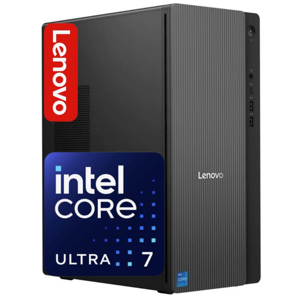 Lenovo IdeaCentre Secure & Productive Business Tower Desktop, Intel 20-Core Ultra 7 265, 32GB DDR5 RAM, 1TB Storage(512GB SSD & 500GB HDD), HDMI + VGA