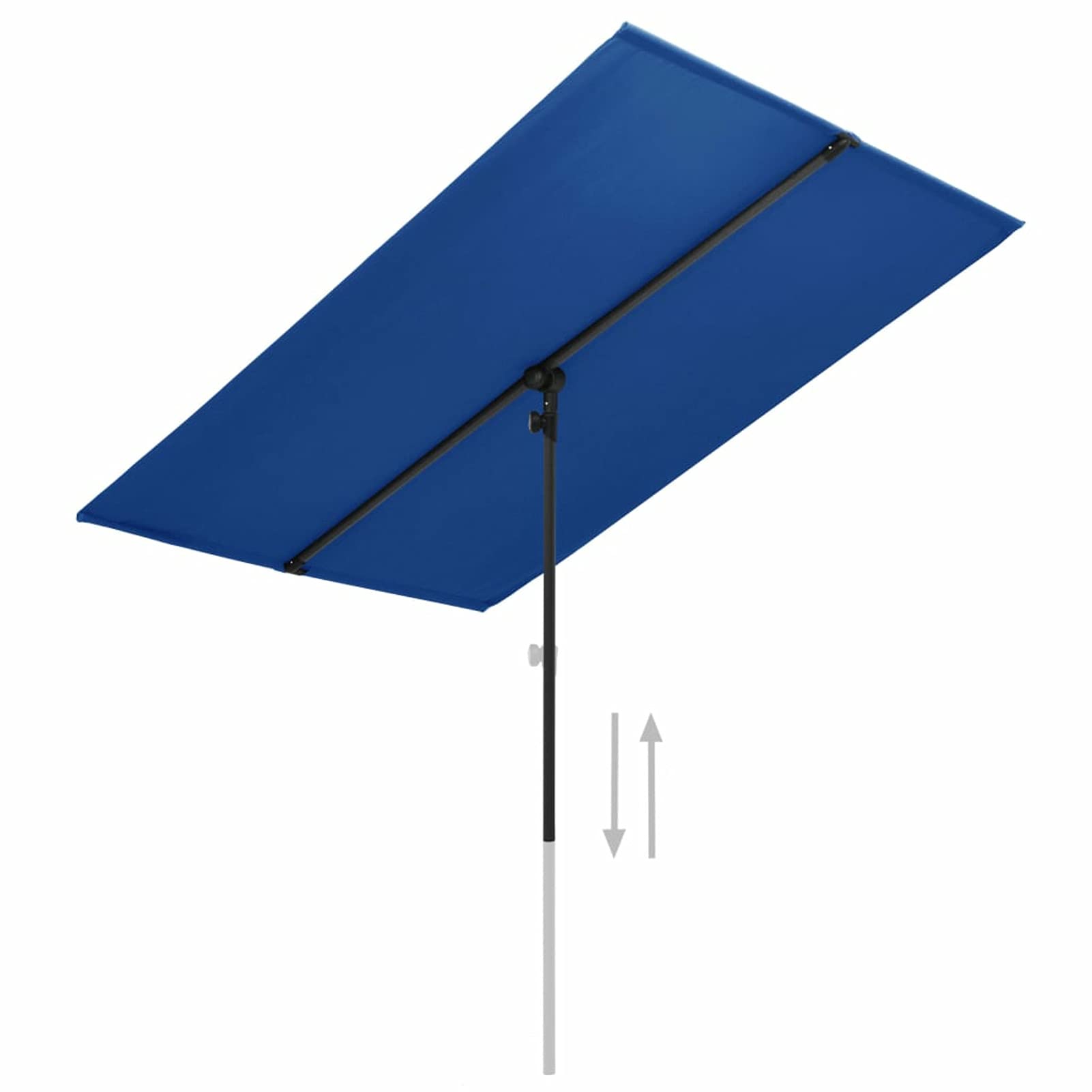 Gecheer Ombrellone,Parasole,da Esterno,Azzurro,Palo in Alluminio,Pieghevole,Portatile,200x150 cm,Ombrellone da Spiaggia,Ombrellone da Mare,per Terrazzo,da Patio,da Piscina,Ombrellone da Sole