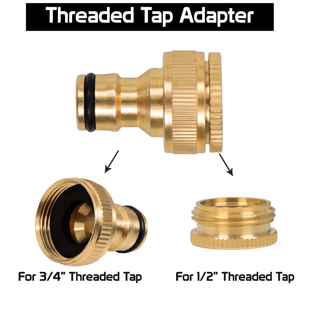HOKIPO Heavy Duty Brass Threaded Tap Adapter for 1/2" & 3/4" Threaded Taps - (AR-3865) - Image 4 thumbnail