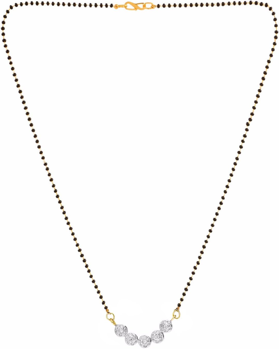 Efulgenz Indian Mangalsutra for Women CZ Pendant Necklace Black Beads Ethnic Traditional Mangalsutra Bollywood Jewelry