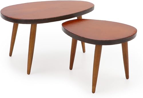 Muebles en miniatura, 2 piezas, mesa de casa de muñecas, juego de mesa triangular de madera, escala 112, accesorios de modelo de casa pequeña,