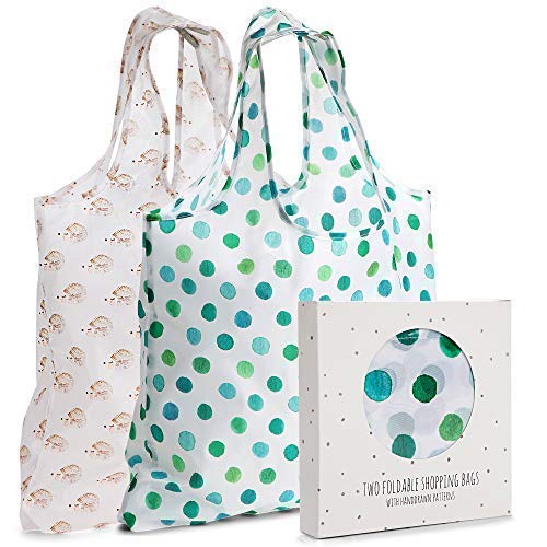 Momiji Reusable Grocery Shopping Bags, Polyester, Set of 2, with Handles - Large