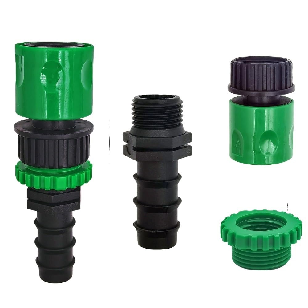 Vcaldgfz Kit001-20Mm 3/4'' Barb Threaded Adapter For 16Mm 20Mm Pe Hose Pipe Garden Drip Irrigation Watering System(Kit001-20Mm)