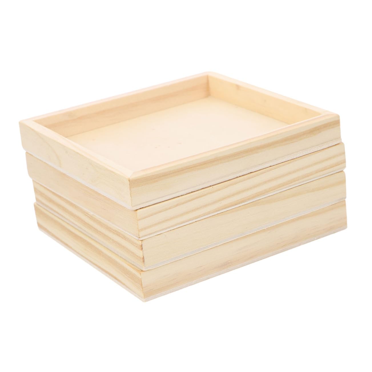 OHPHCALL 1set Unfinished Wooden Storage Trays Puzzle Trays for Home Organization and Play for Crafting and Dimensions 4pcs