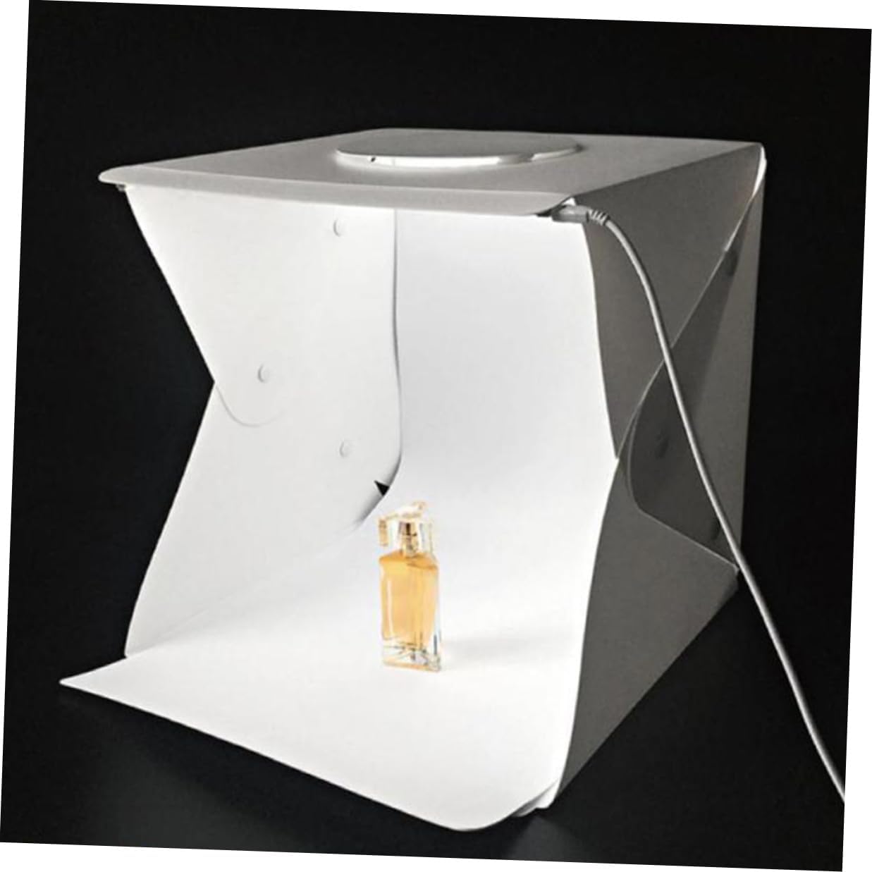 Portable 30cm Mini Photography Light Box Kit with LED Soft Lighting, Dual Backgrounds Black White, Photo Light Tent for Product and Jewelry Shooting