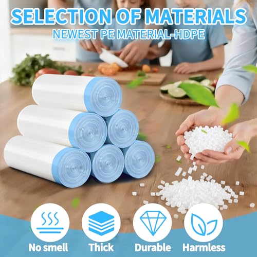 Image of 50 Count Small Trash Bags for 8-Gallon (30 L) Trash Cans,Thick Pre-separated Garbage Bags,Mini Wastebasket can Liners for Bathroom Bedroom Office(White)