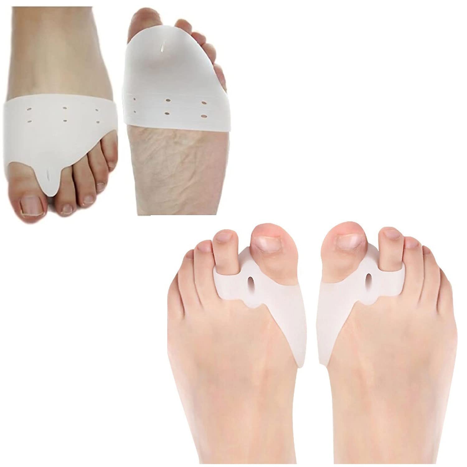 Pedimend PEDIMENDTM Set of 3 Pairs of Protections for big Toes in Silicone Gel + Gel to Relieve Onions - Used to Correct Hallux valgus, Overlapping Toes - Therapeutic Design - Unisex - Foot Care