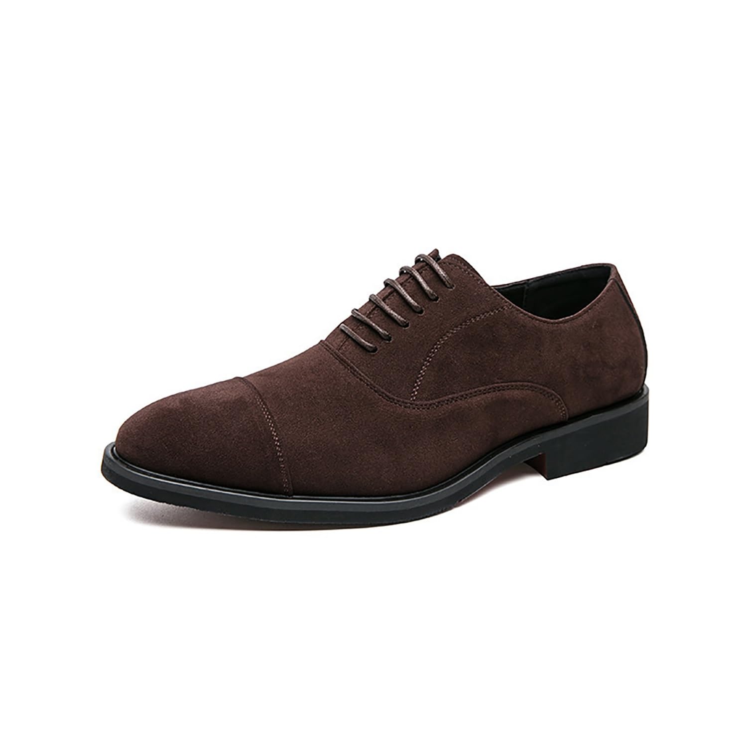 Zapatos Oxford de ante for hombre con detalles cosidos, con cordones, ideales for ocasiones formales de negocios.