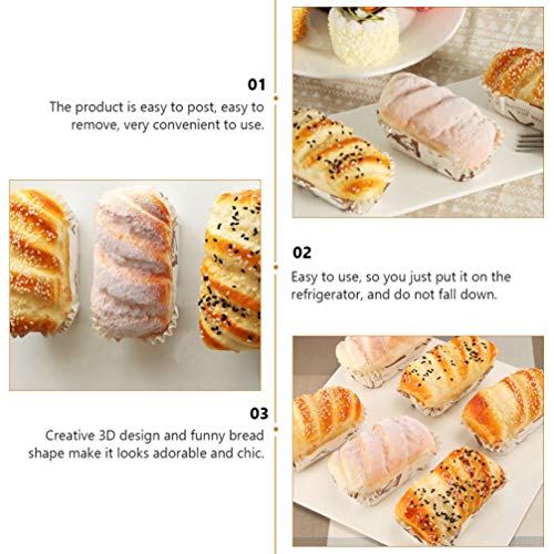 Mobestech 6 peças ímã de geladeira de pão com mensagem de geladeira ímã de geladeira Cúpula de gelad
