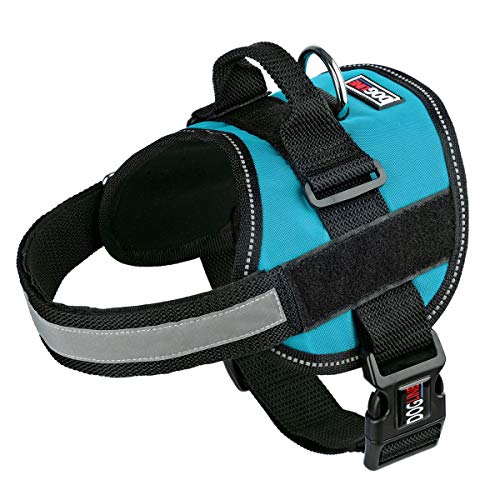 Dog Harness, Reflective No-Pull Adjustable Vest With Handle For Walking, Training, Service Breathable No - Choke Harness For Small, Medium Or Large Dogs Room For Patches Girth 18 To 25 In Turquoise #TOP3