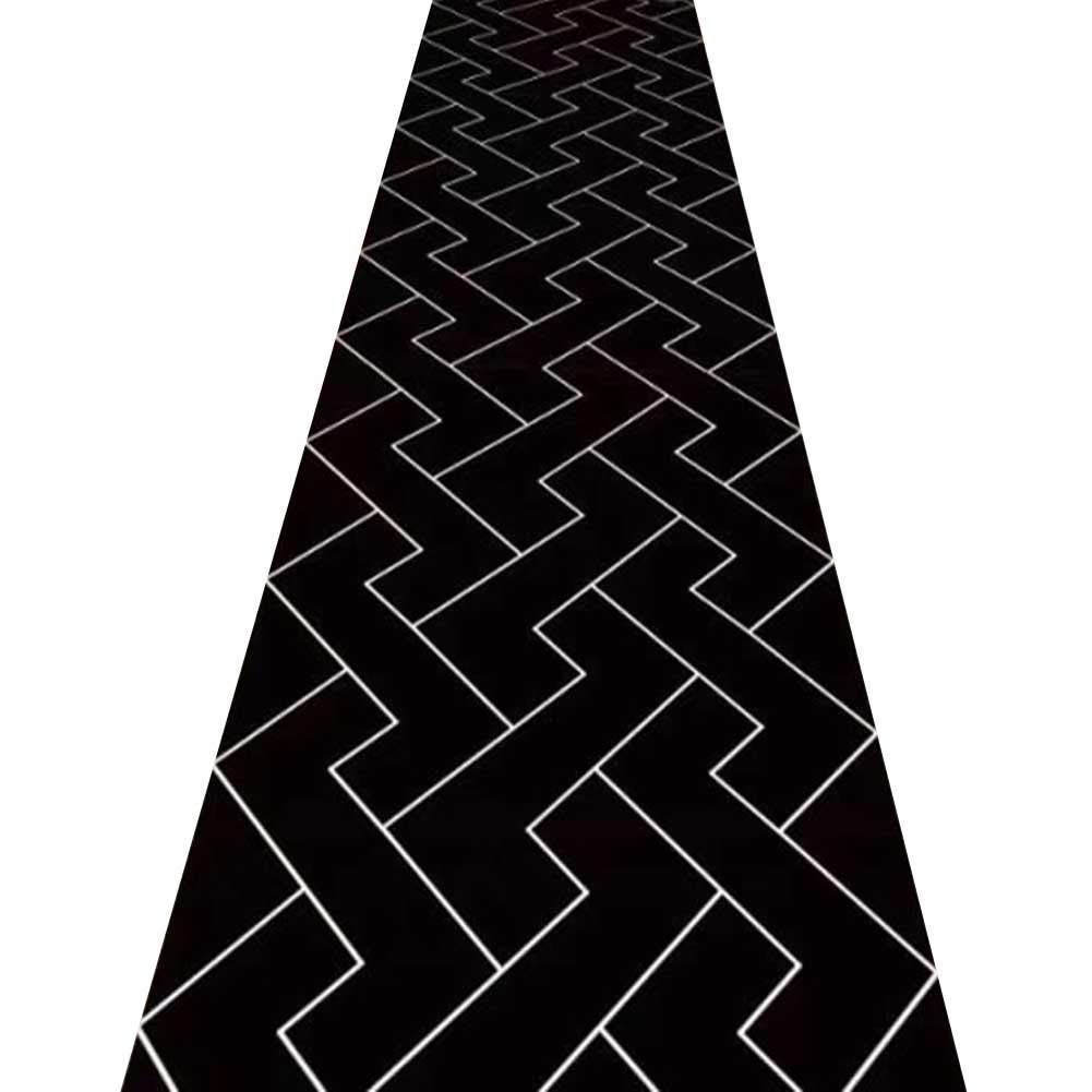 Tapis de couloir noir au design traditionnel chic et haute résistance ZRUYI
