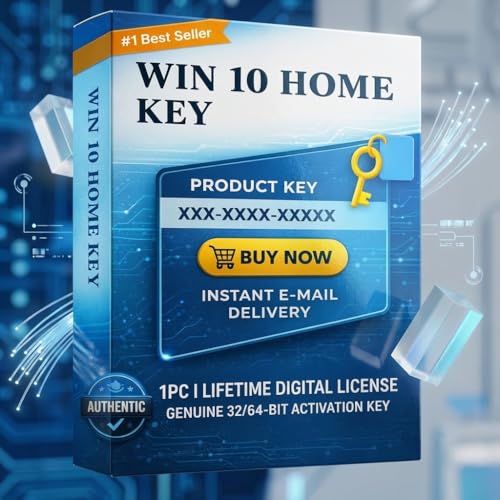 Image of WIN 10 HOME Lifetime Digital License, 1 PC Activation Key, 32 /64-Bit Compatible, Instant Email Delivery, Unlimited Reinstallations [OS Key Card]