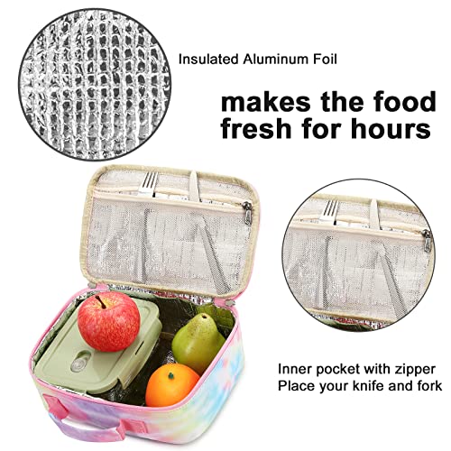 Insulated Lunch Box For Kids Girls Boys Lunch Bag School Lunch Cooler Organizer Lunch Tote (Tie Dye Pink) #TOP3