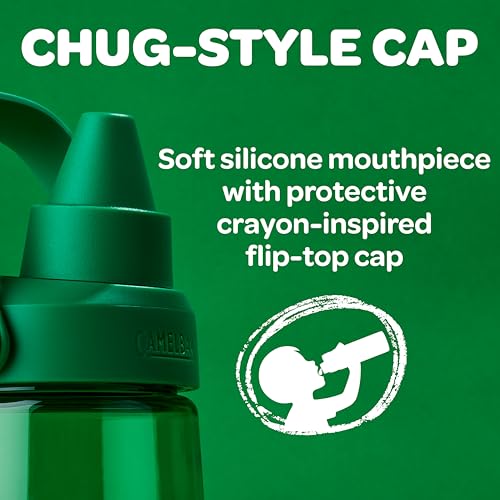Image of CamelBak Crayola Chug Water Bottle for Everyday Hydration, Tritan Renew Design with Chug Lid, 25oz, Green
