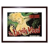 The Devils Weed Reefer Poster Art Print Brown Framed Poster 