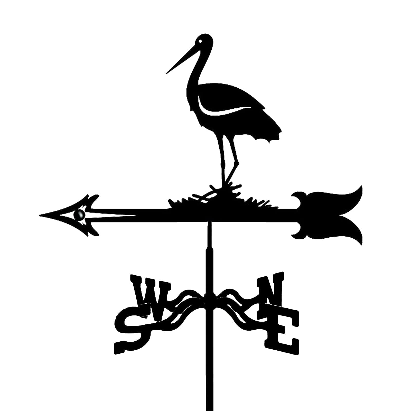 WIQUYBML wind vane Decorative Wind Vane, Weathervane Ornament, Stainless Steel For Outdoor Iron Roof Garden Yard Decoration Weathercock Direction Indicator Measurin