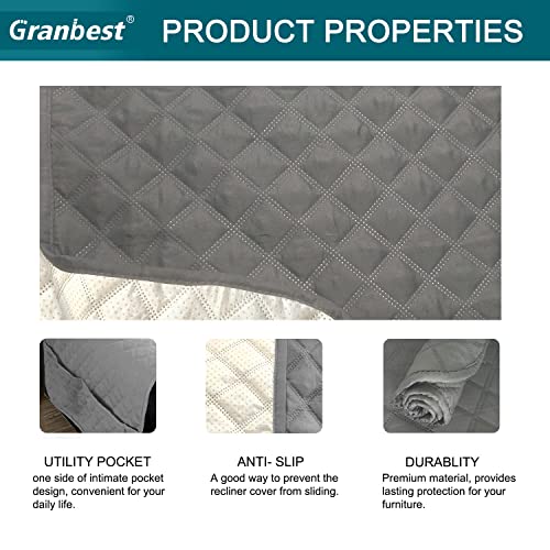 Granbest Waterproof Sofa Cover 1 Seater Non-Slip Armchair Cover with Elastic Straps, Washable Sofa Protector for Kids Pets - Image 4