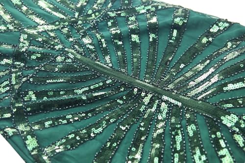 Image of Women Evening Maxi Long Dress 1920s Sequin Mermaid Hem Wedding Prom Gown Costume w / 20s Gatsby Accessories Set