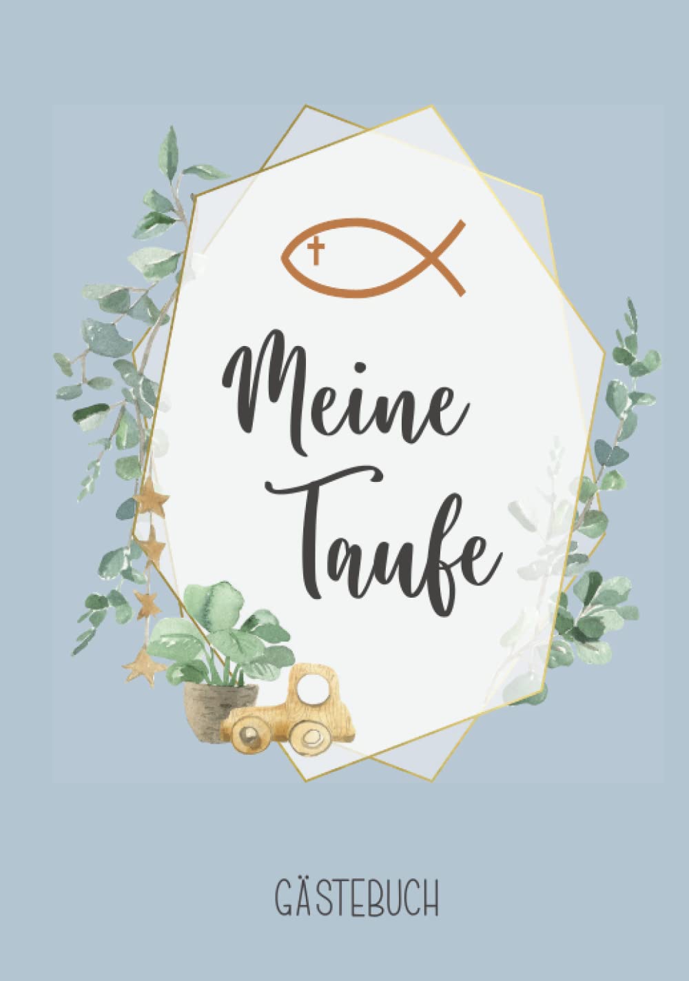 Gästebuch Taufe Junge Taufgeschenk für den Sohn schönes Taufalbum mit Fisch für das Patenkind