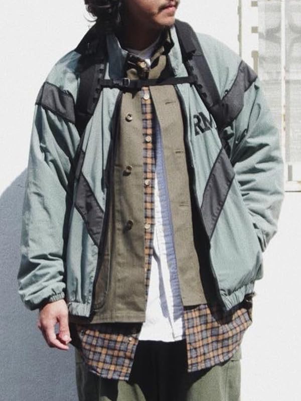 BAIMORE Men's Retro Stand Collar Zip Up Reflective US IPFU PT ARMY Military Jacket with Pocket image 4