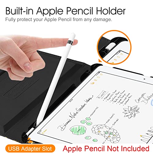 Image of Fintie Rotating Case for iPad 9th Generation (2021) / 8th Generation (2020) / 7th Gen (2019) 10.2 Inch - 360 Degree Rotating Stand Cover with Pencil Holder, Auto Wake Sleep, Black Obsidian