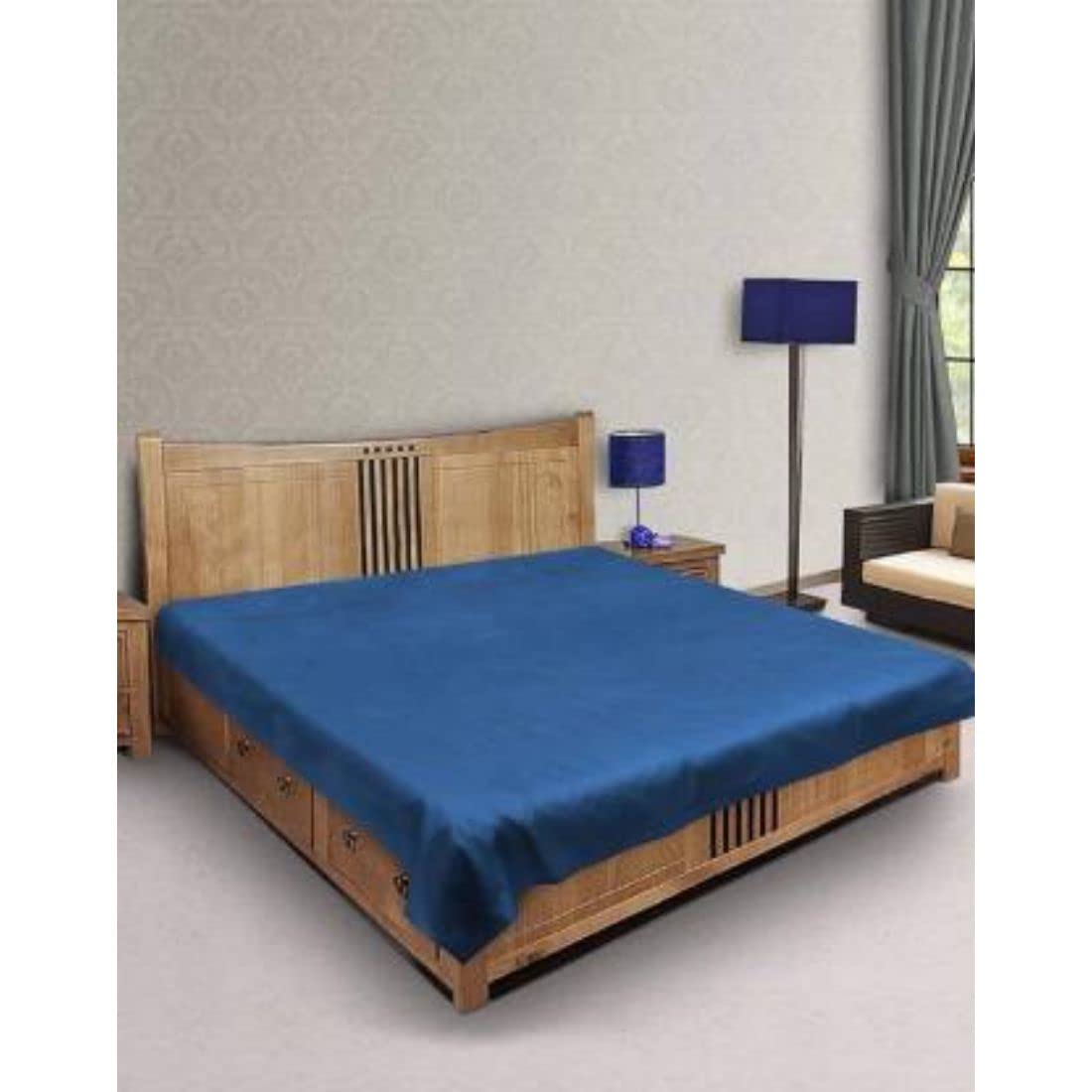 Stylzi Waterproof Plastic bedSheet Cover Double Bed Mattress Protector Blue (78x72 Inch)-image-9