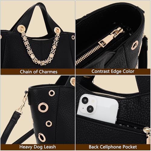 Image of Leather Tote Bag for Women Work Travel Casual Shoulder Crossbody Bags with Strap