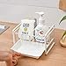 Qisiewell Fregadero Organizador Blanco para la Cocina Organizador de Carrito Porta Utensilios de Cocina Acero Inoxidable con divisor