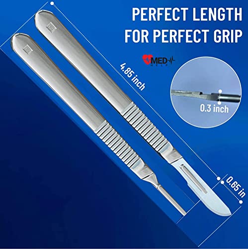 Medhelp SCALPELS20#11X1#3 Pack Of 21 Scalpel Blades #11 With Stainless Steel Scalpel Handle, Lab Knives And Dermaplaning Tool thumb #2