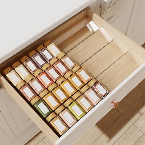 Spice Drawer Organizer, 4Tier Clear Acrylic Expandable From 13" t...